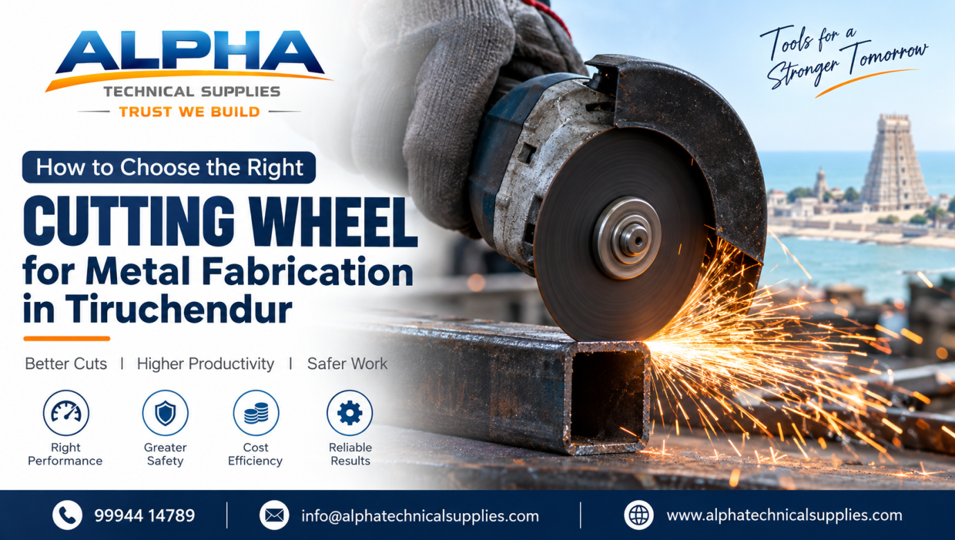 Learn how to choose the right cutting wheel in Tiruchendur based on material, thickness, abrasive type, RPM, safety, and cost per cut. Cutting Wheels Tiruchendur, metal cutting wheel, cutting wheel supplier Tiruchendur, metal fabrication cutting wheel, industrial cutting wheels, steel cutting wheel, stainless steel cutting wheel